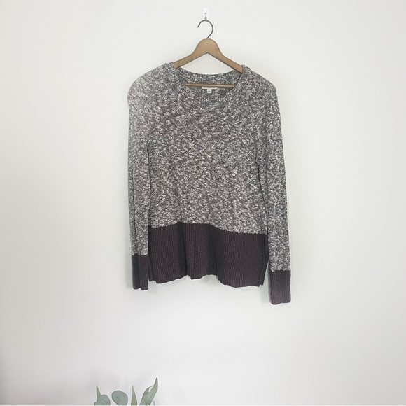 [L.L. Bean] Women's Dark Purple & White Speckled Knit Sweater - Picture 1 of 7